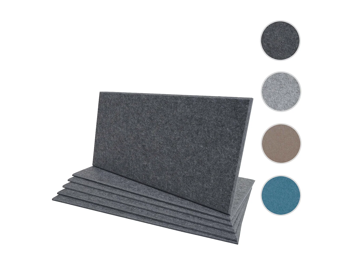 Panneau mural acoustique MCW-L52 (set de 6),  gris