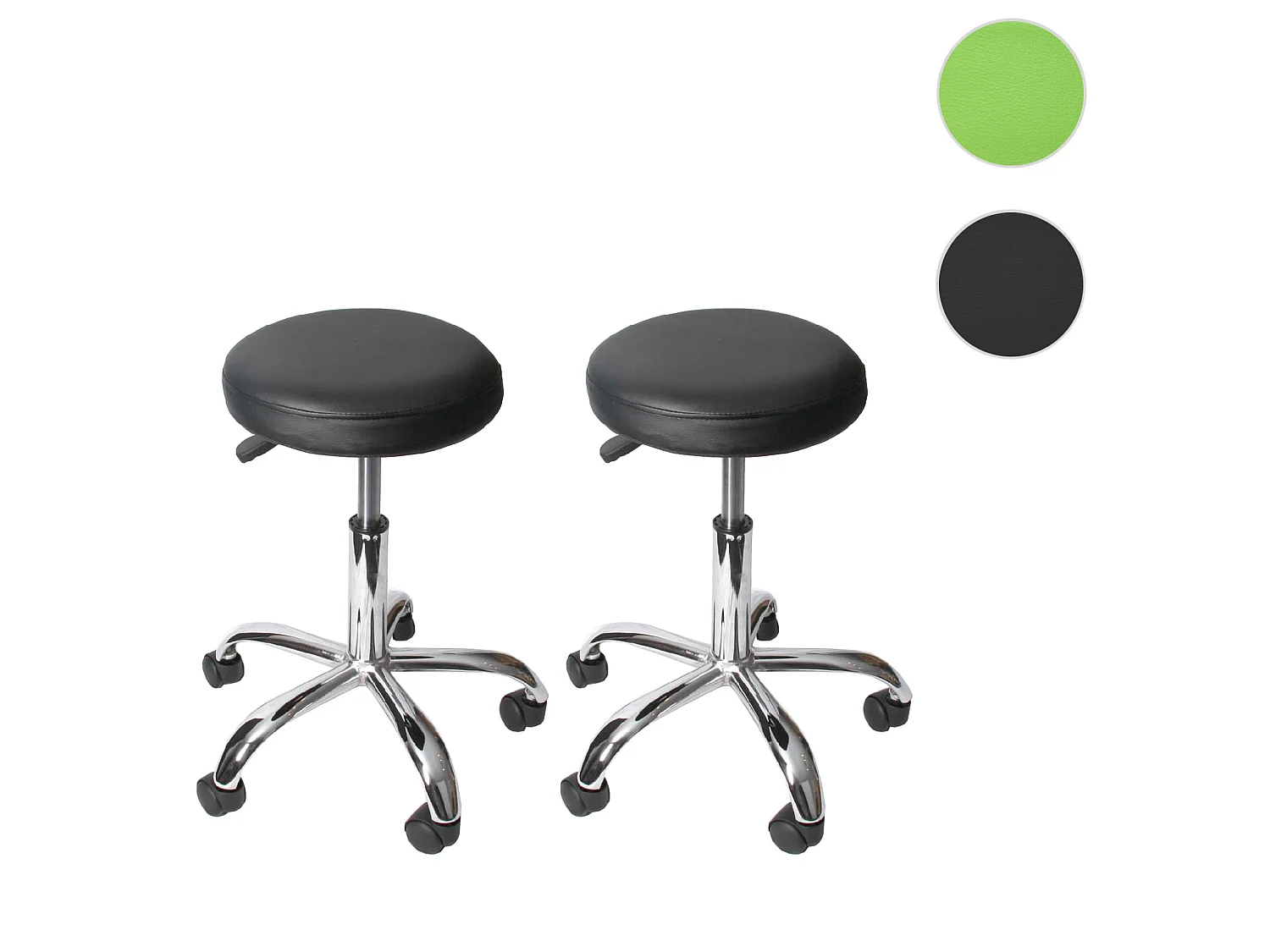 Arbeitshocker MCW-E47, Schwarz, 2 Stück