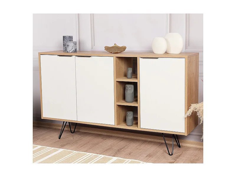 Buffet 3 niches et 3 portes L142 cm - Clara