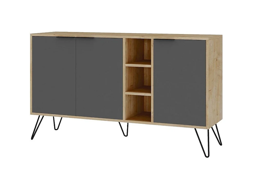 Buffet 3 niches et 3 portes L142 cm - Clara