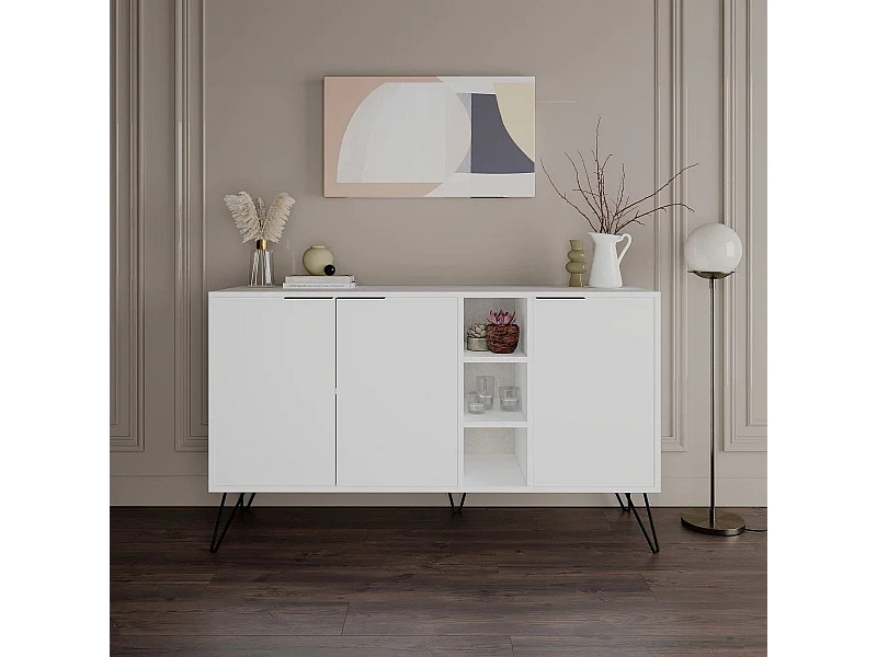Buffet 3 niches et 3 portes L142 cm - Clara