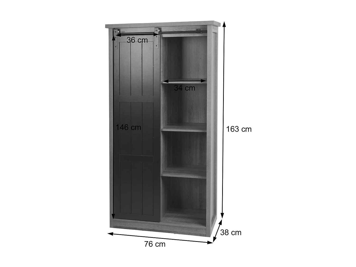 Armoire MCW-K75,  brun
