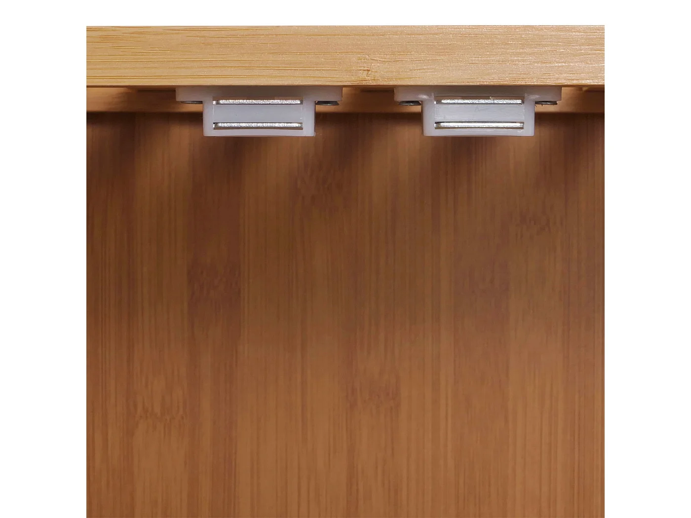 Hochschrank MCW-B18, Badschrank Badregal Schrank Regal, 2 Türen 4 Regalböden Bambus MDF FSC®-zertifiziert 168x64x33cm