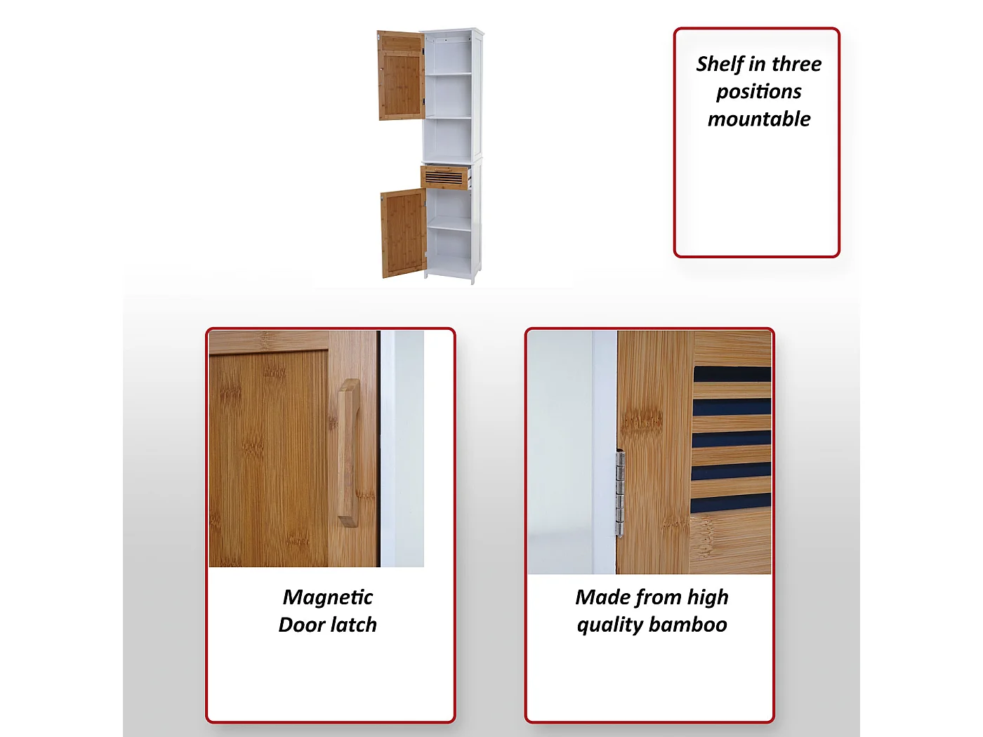 Armoire haute MCW-A85 Bambou