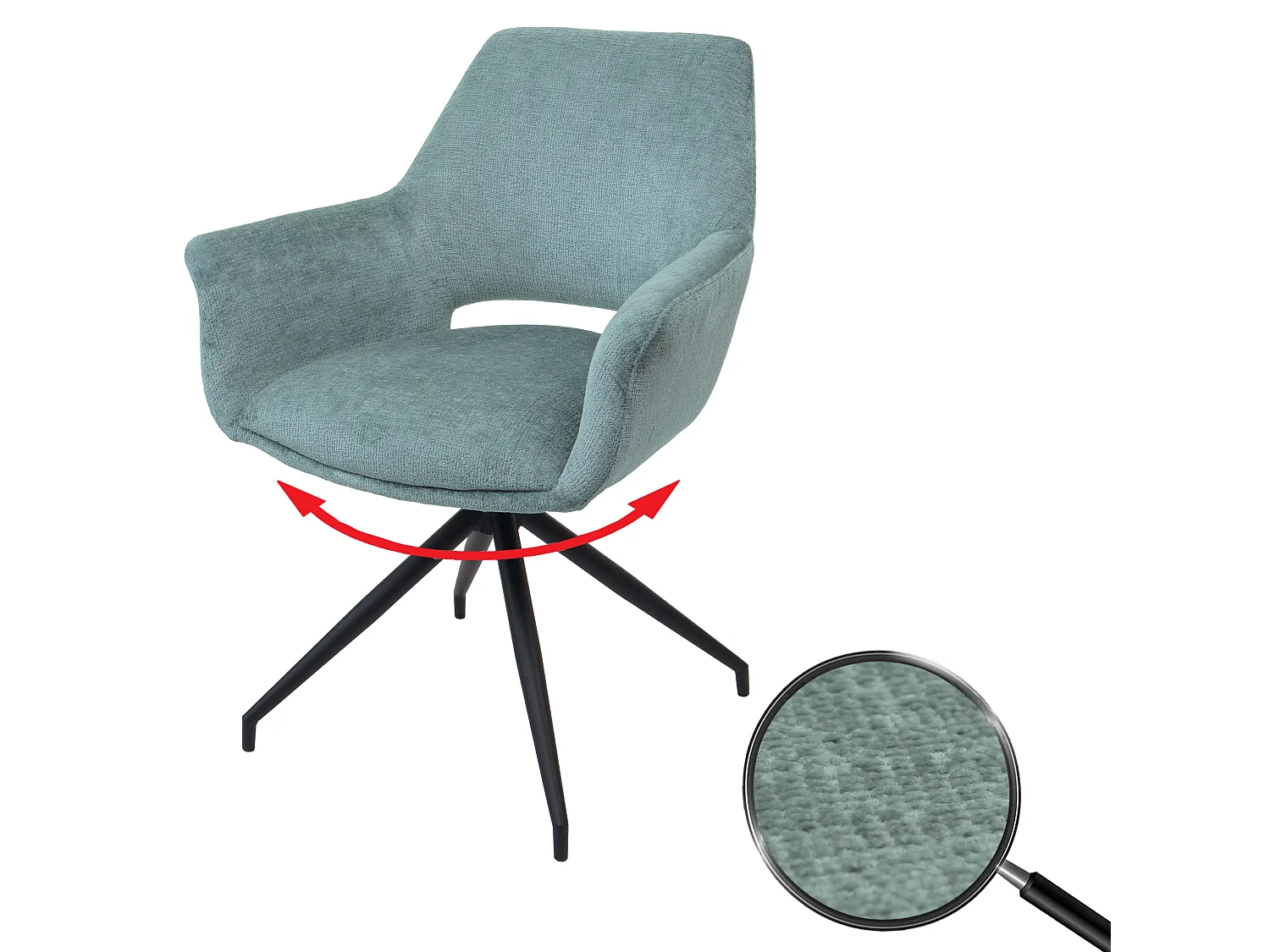 Silla de comedor MCW-M53,  gris-azul