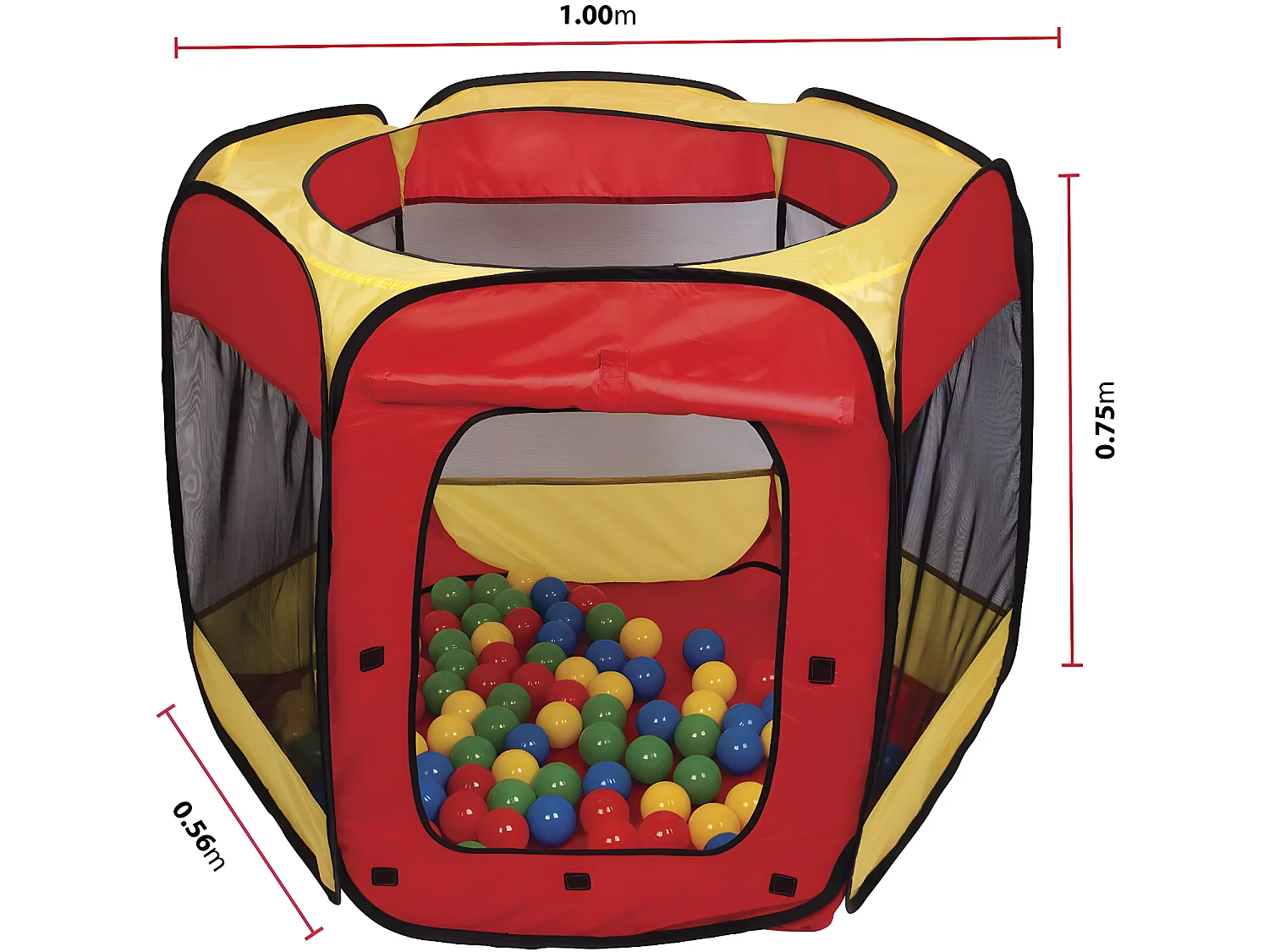 Tenda de bolas colorida com 100 bolas incluídas para crianças