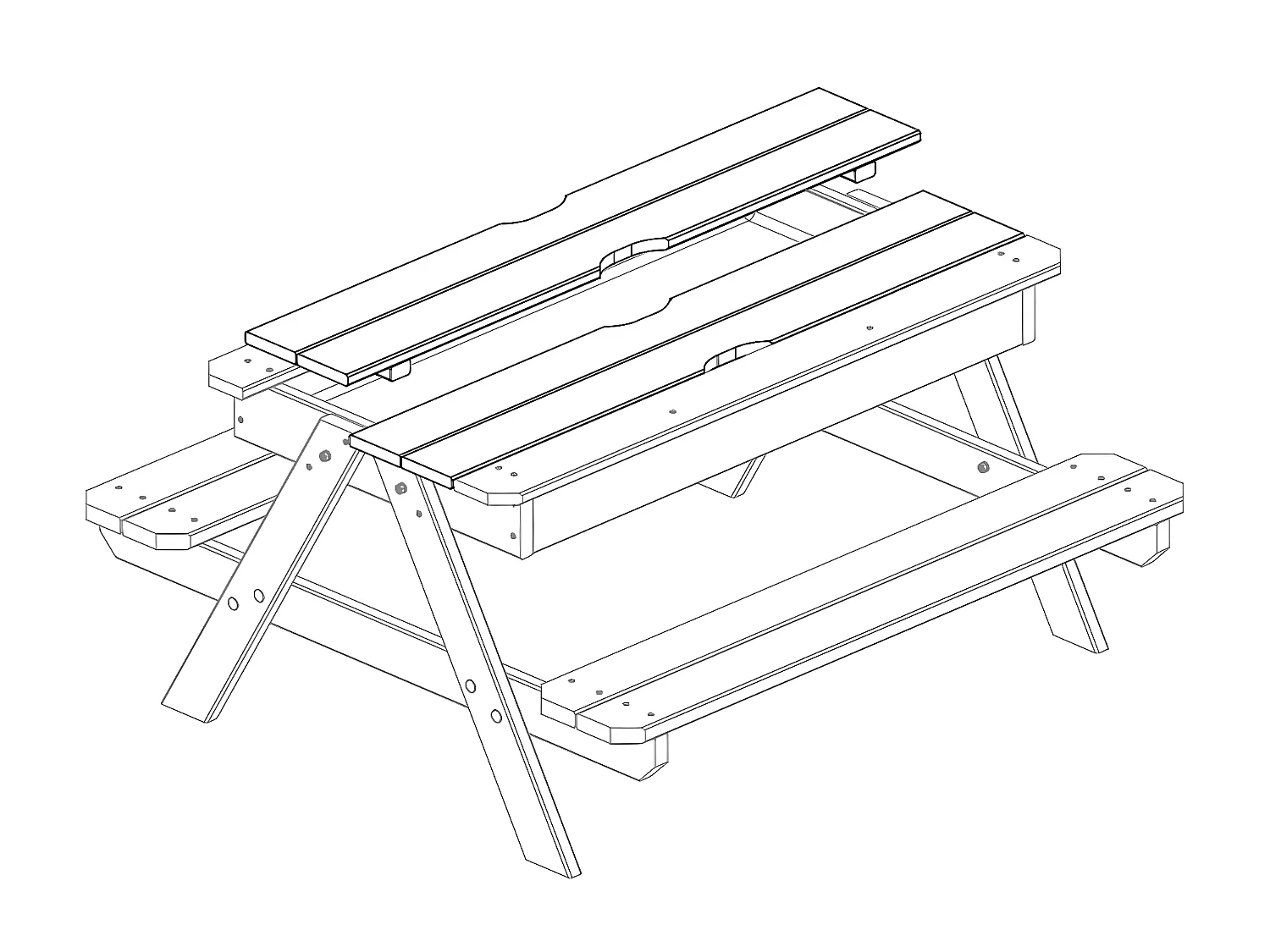 Table pique-nique avec bac à sable intégré "Kid"
