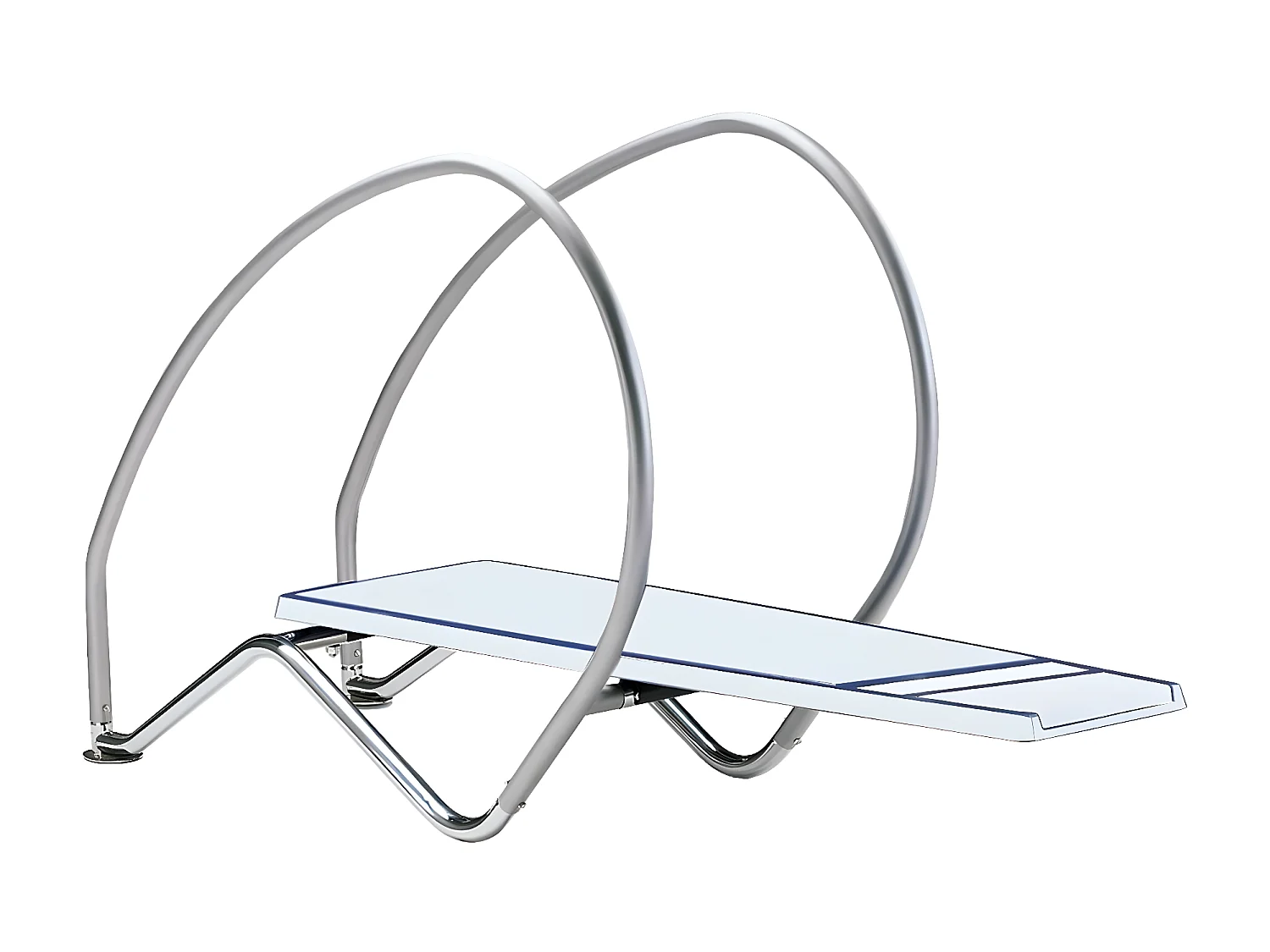 Plongeoir flexible "Dynamic avec arceaux" - 200 x 147.1 x 60 cm - Blanc