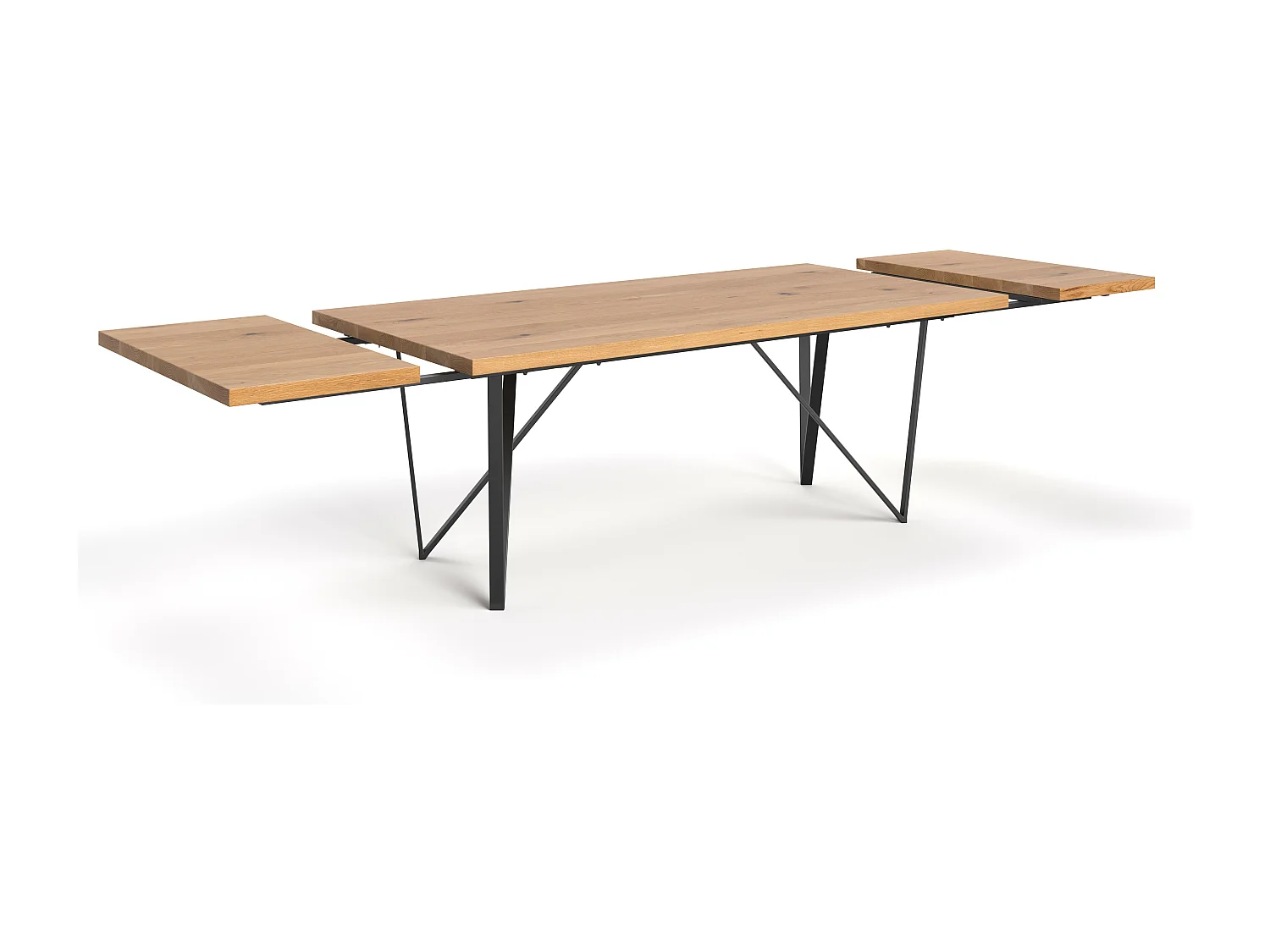 Table extensible Ravel en chêne massif avec une rallonge 60 cm
