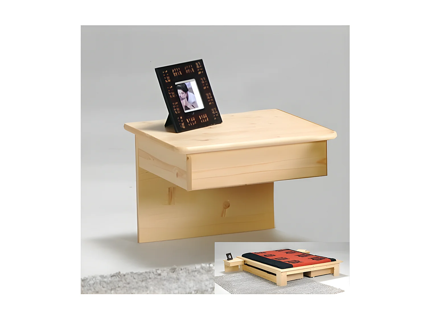 Lot de 2 chevets FUTON / Vernis Naturel