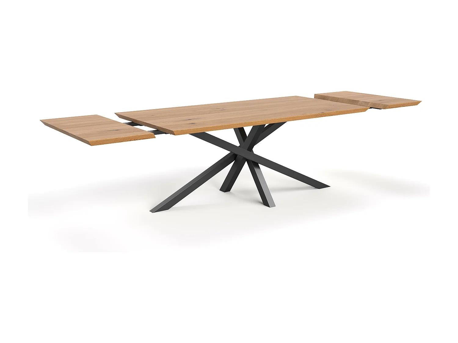 Table extensible Slant en chêne massif avec une rallonge 50 cm