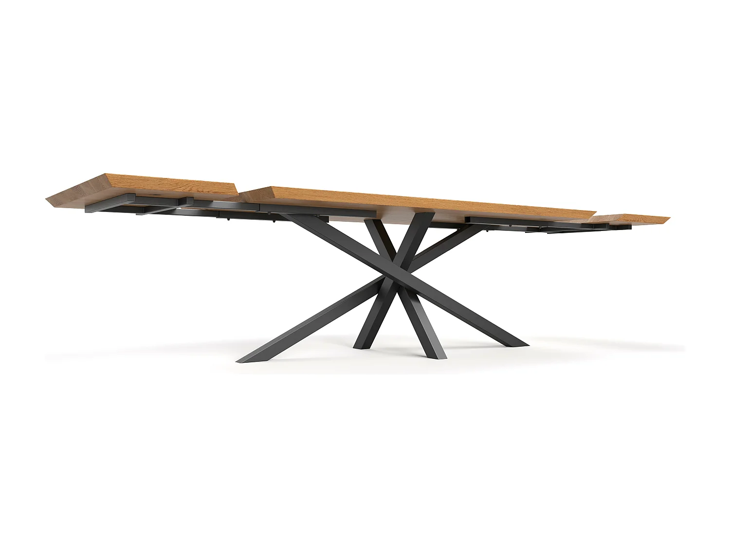 Table extensible Slant en chêne massif avec deux rallonges 50cm