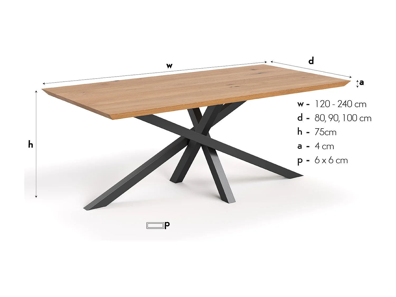Table Slant en bois massif
