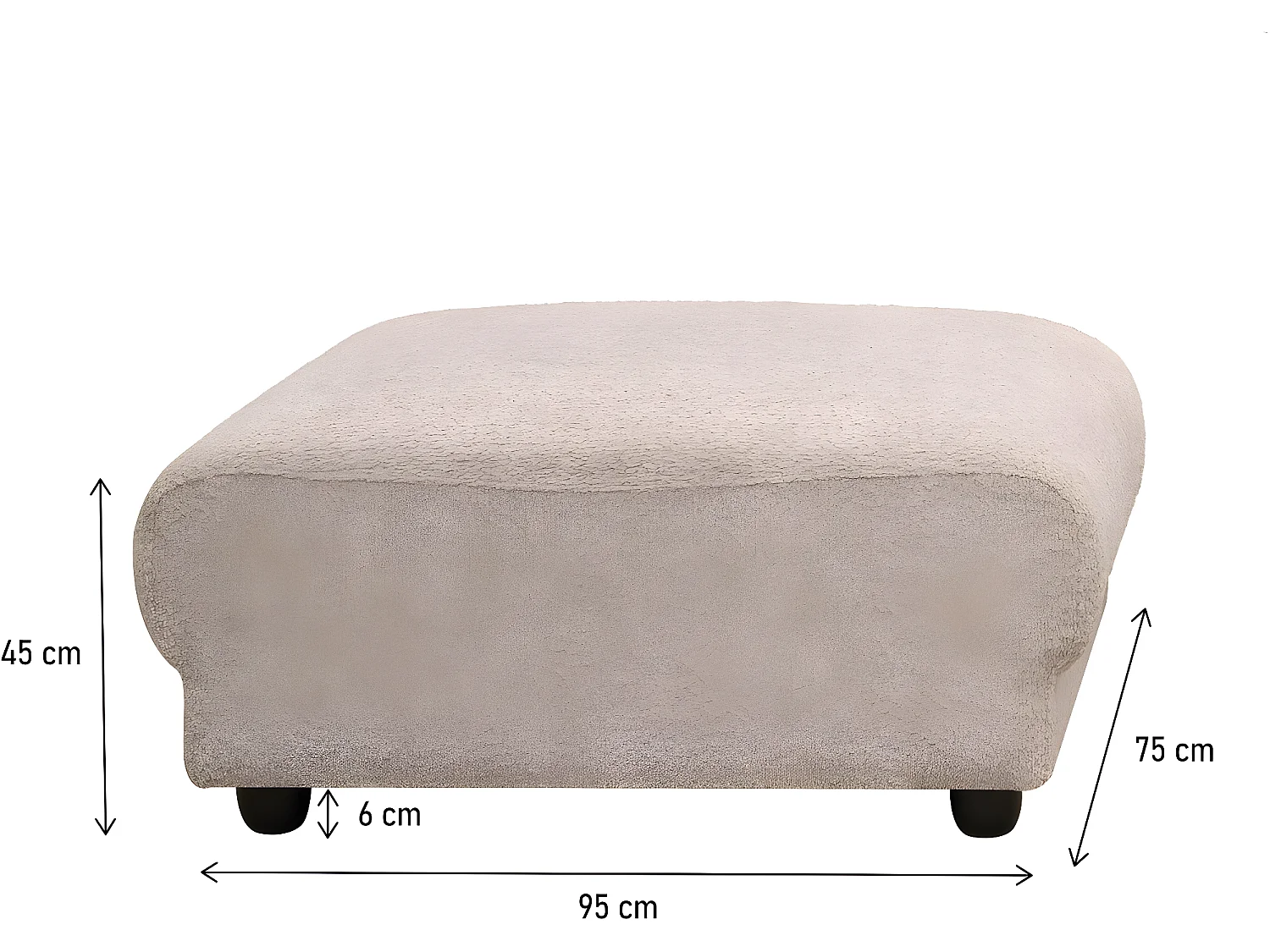 Ottoman pour canapé modulable "Saint Germain" - Beige
