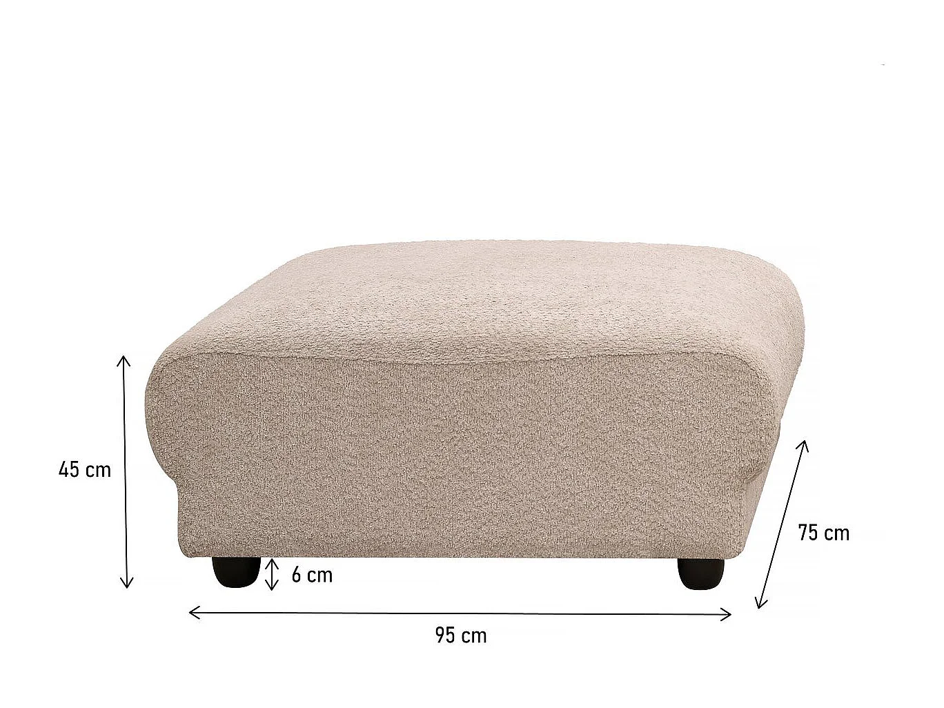 Ottoman pour canapé modulable "Saint Germain" - Beige
