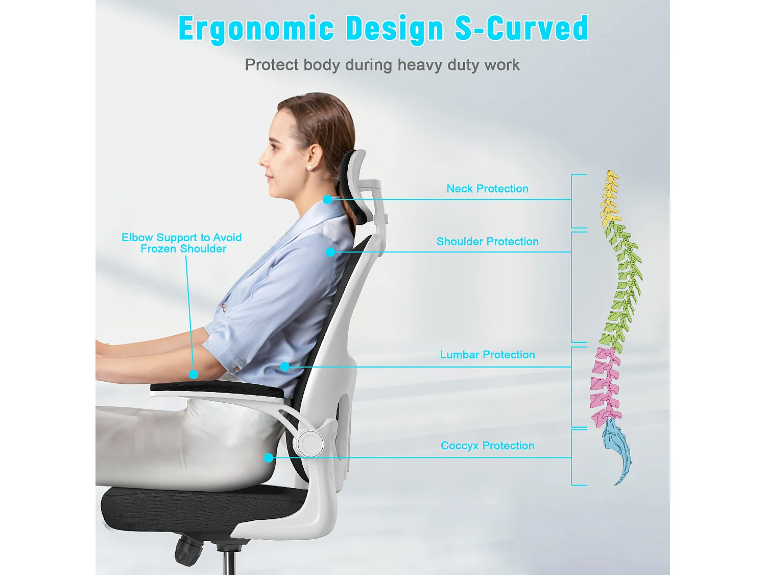 Chaise de bureau avec appui-tête réglable et support lombaire Chaise de direction pivotante pour la maison et le bureau