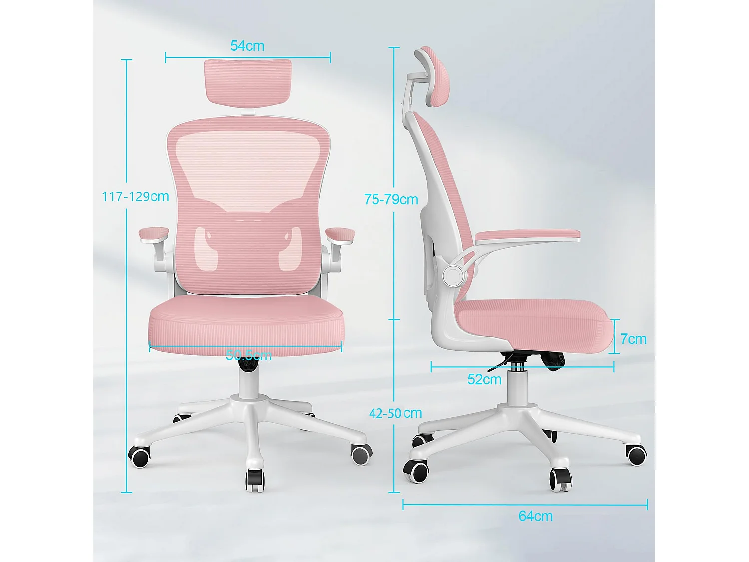 Sedia da scrivania con poggiatesta regolabile e sedia girevole del supporto lombare per la casa e l'ufficio