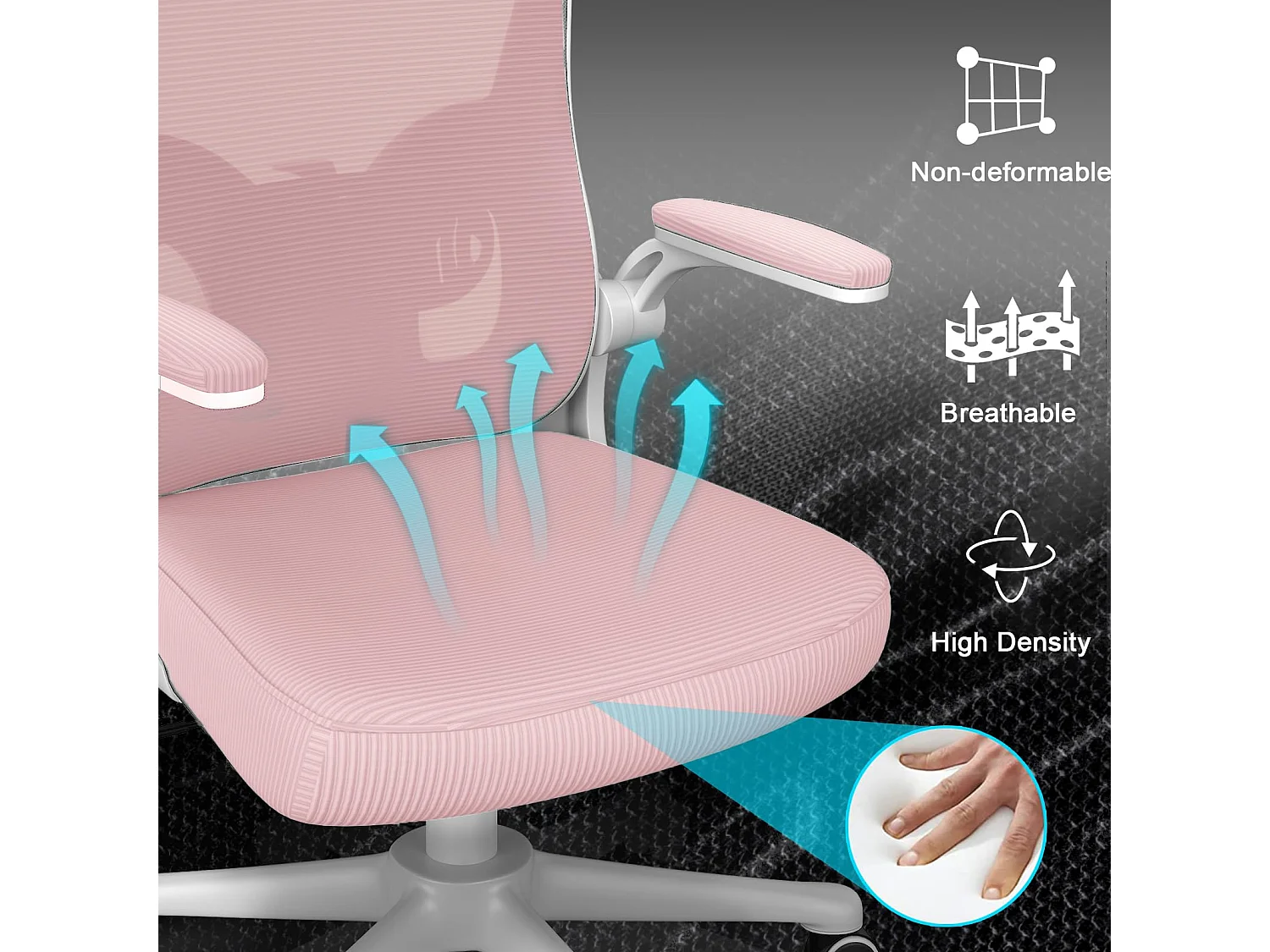 Sedia da scrivania con poggiatesta regolabile e sedia girevole del supporto lombare per la casa e l'ufficio
