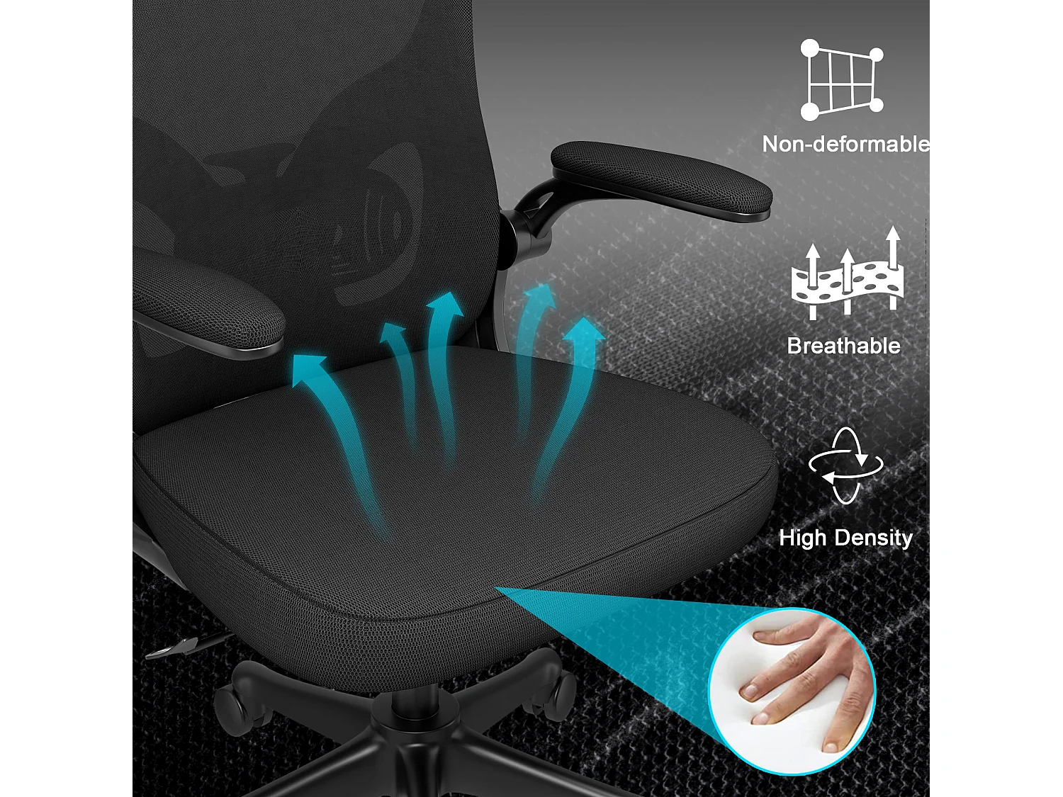 Office Desk Chair met verstelbare hoofdsteun en Lumbar Support Executive Swivel Chair voor thuis en kantoor