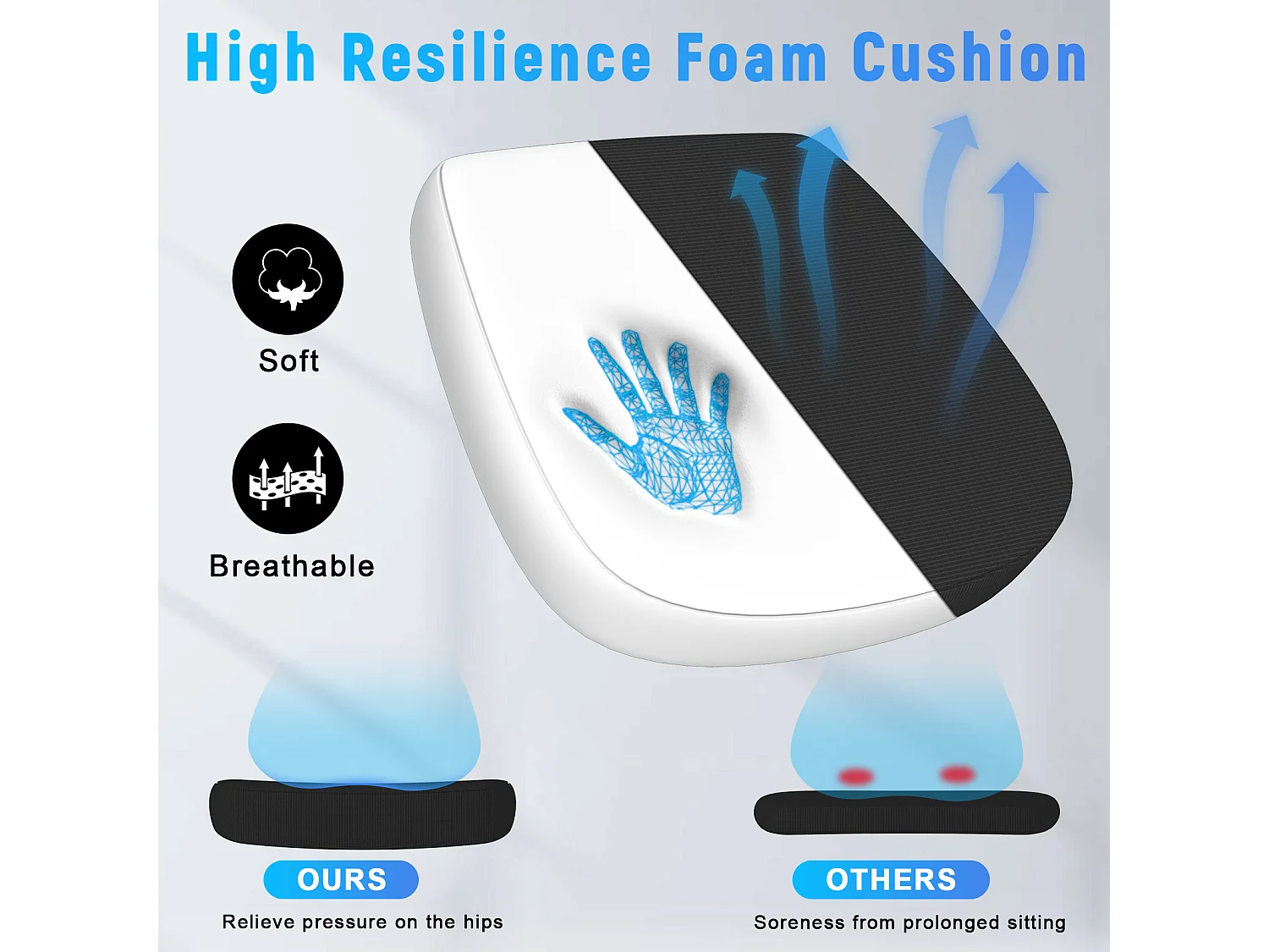 Ergonomische bureaustoel met lendensteun, verstelbare armleuningen, draaistoel met ademende rugleuning voor kantoor