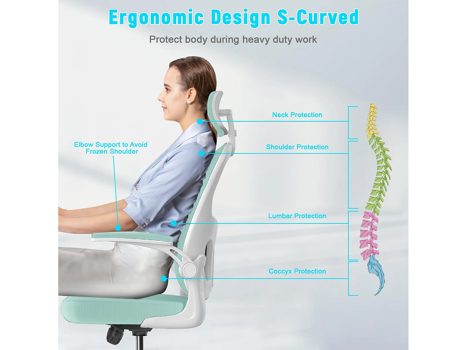 Chaise de bureau avec appui-tête réglable et support lombaire Chaise de direction pivotante pour la maison et le bureau