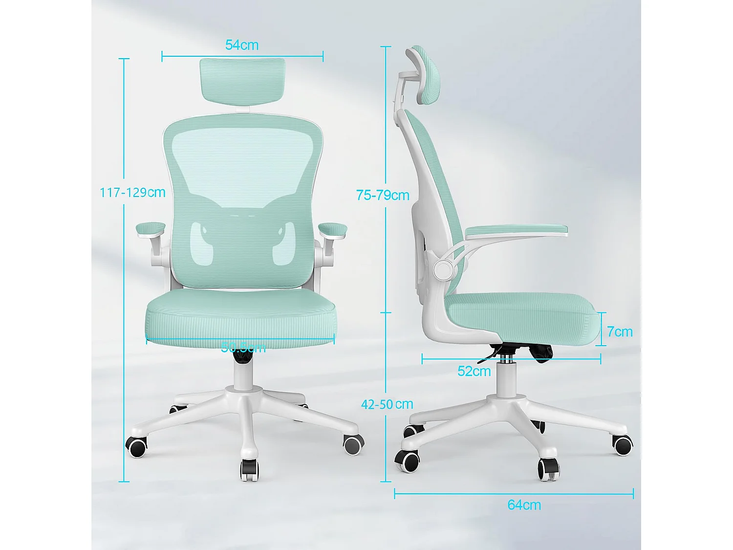 Silla de escritorio de oficina con reposacabezas ajustables y silla giratoria ejecutiva de soporte lumbar para el hogar y la oficina