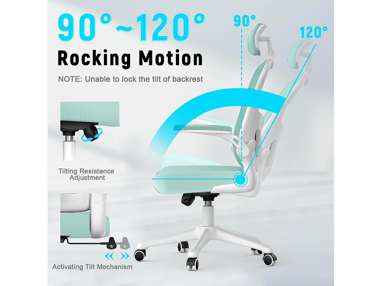 Silla de escritorio de oficina con reposacabezas ajustables y silla giratoria ejecutiva de soporte lumbar para el hogar y la oficina