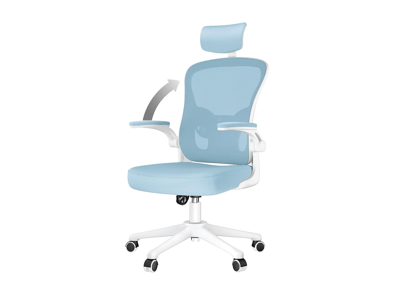 Cadeira de mesa de escritório com apoio de cabeça ajustável e suporte lombar de suporte executivo giratório para casa e escritório