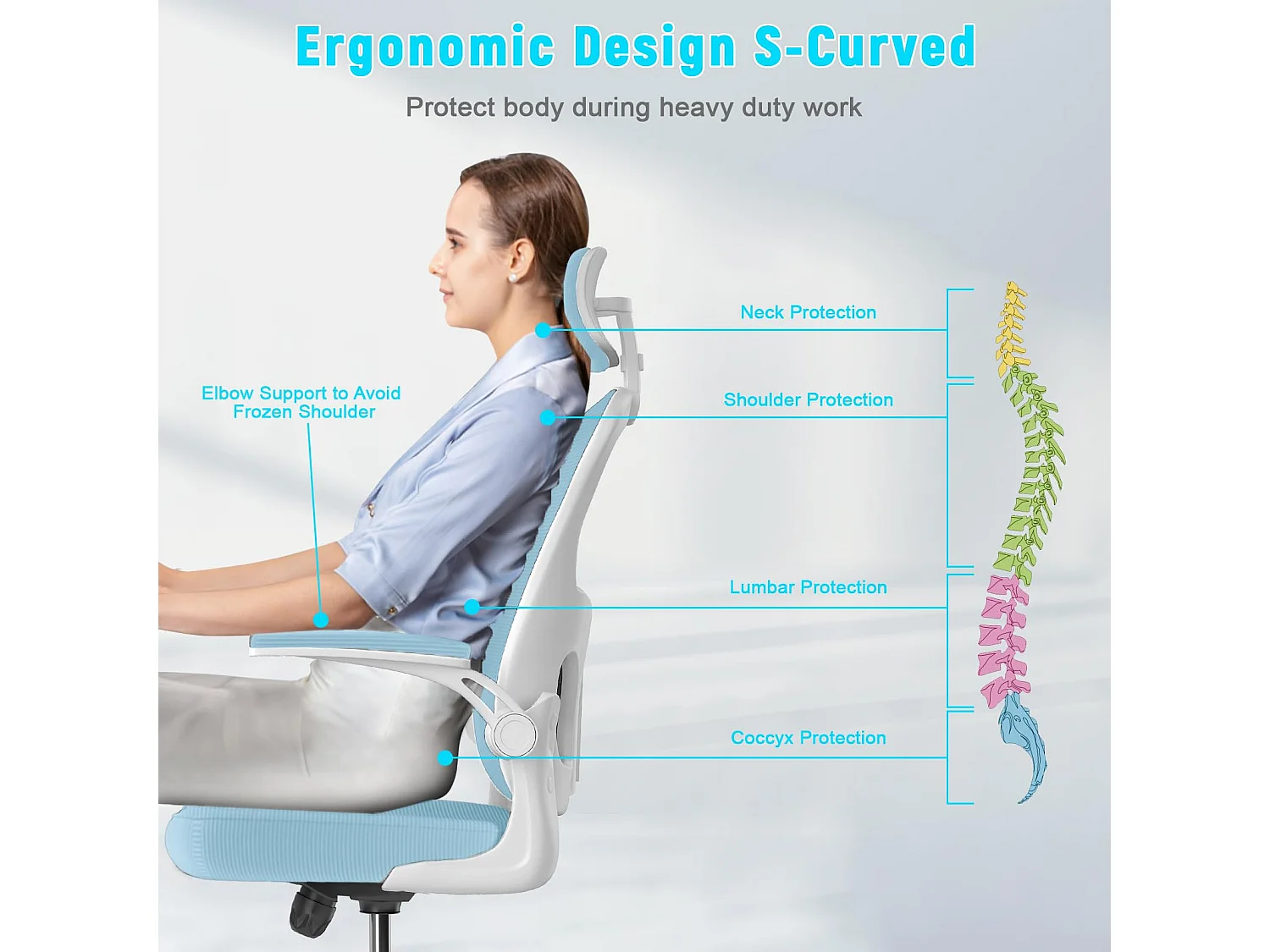 Cadeira de mesa de escritório com apoio de cabeça ajustável e suporte lombar de suporte executivo giratório para casa e escritório