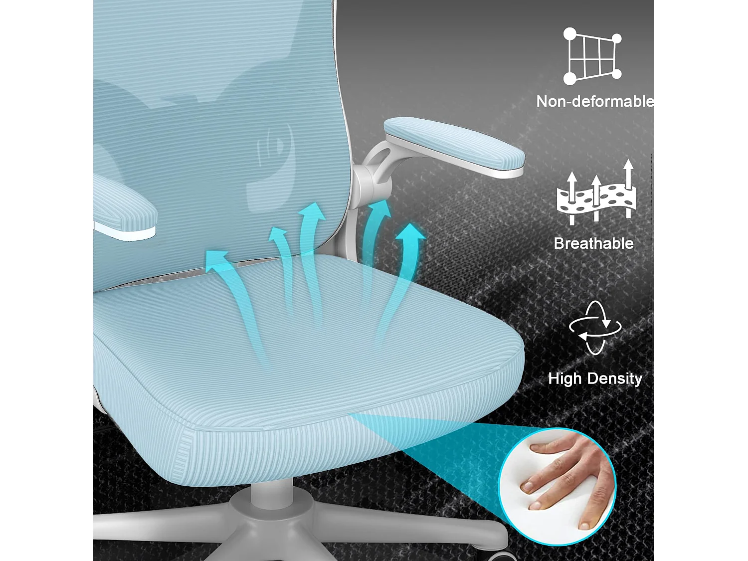 Cadeira de mesa de escritório com apoio de cabeça ajustável e suporte lombar de suporte executivo giratório para casa e escritório