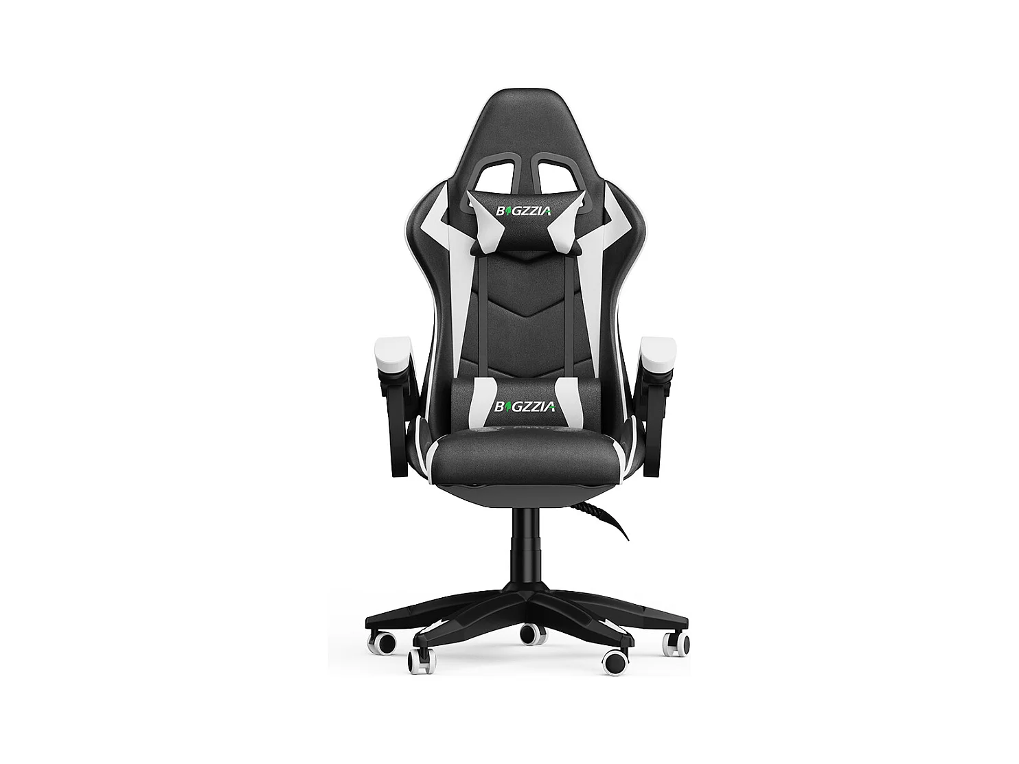 Cadeira Gaming Ergonómica com Apoio de Cabeça e Apoio Lombar - Branca