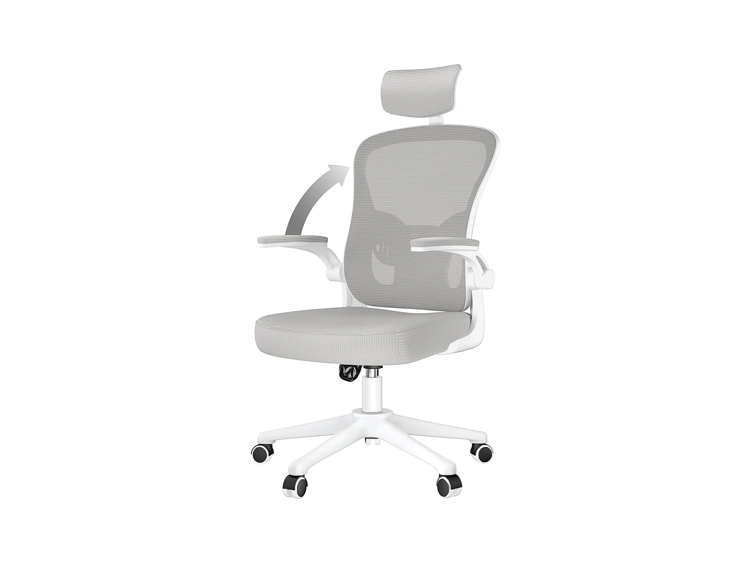 Cadeira de mesa de escritório com apoio de cabeça ajustável e suporte lombar de suporte executivo giratório para casa e escritório
