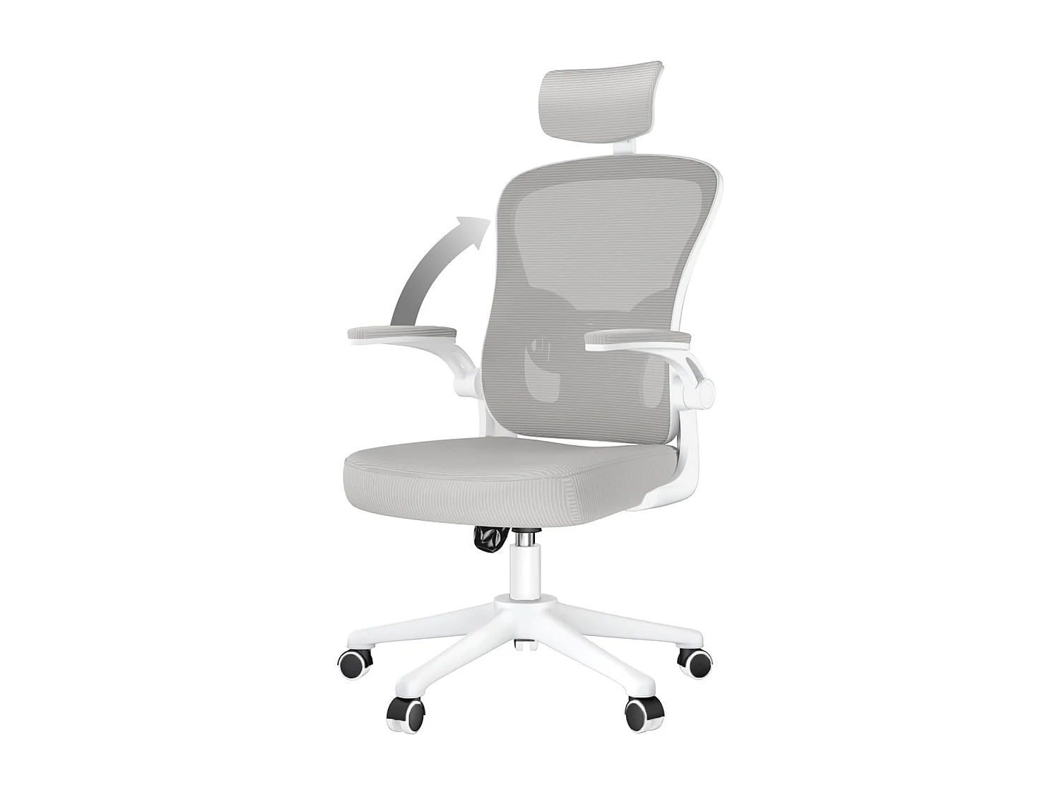 Cadeira de mesa de escritório com apoio de cabeça ajustável e suporte lombar de suporte executivo giratório para casa e escritório