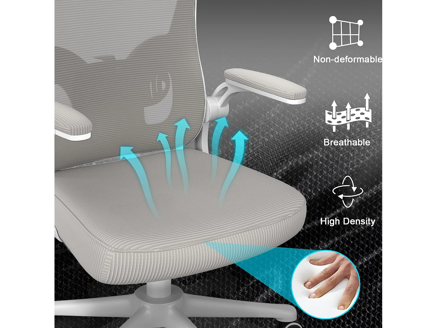 Cadeira de mesa de escritório com apoio de cabeça ajustável e suporte lombar de suporte executivo giratório para casa e escritório