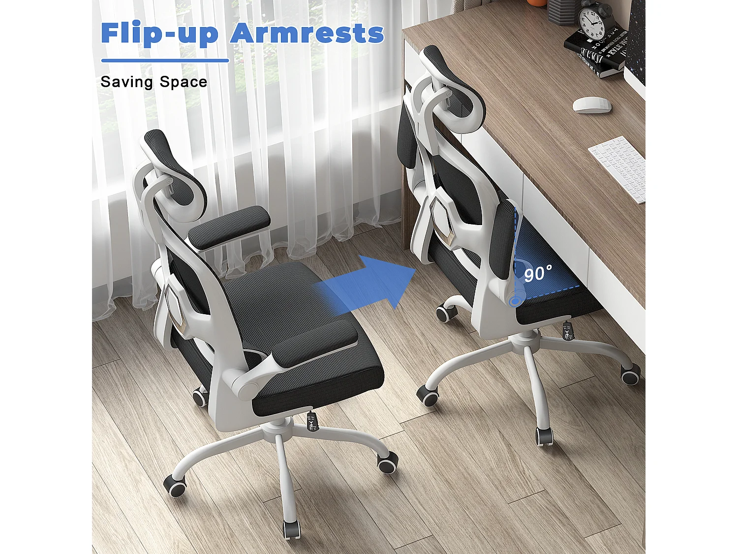 Chaise d'ordinateur pivotante avec fonction de basculement Chaise de direction pour le bureau à domicile