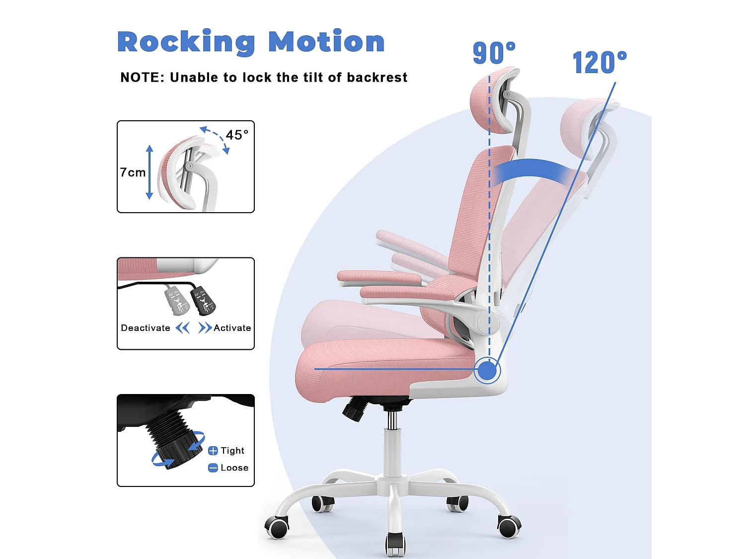 Bureaustoel met schommelfunctie Bestuurdersstoel voor thuiskantoor