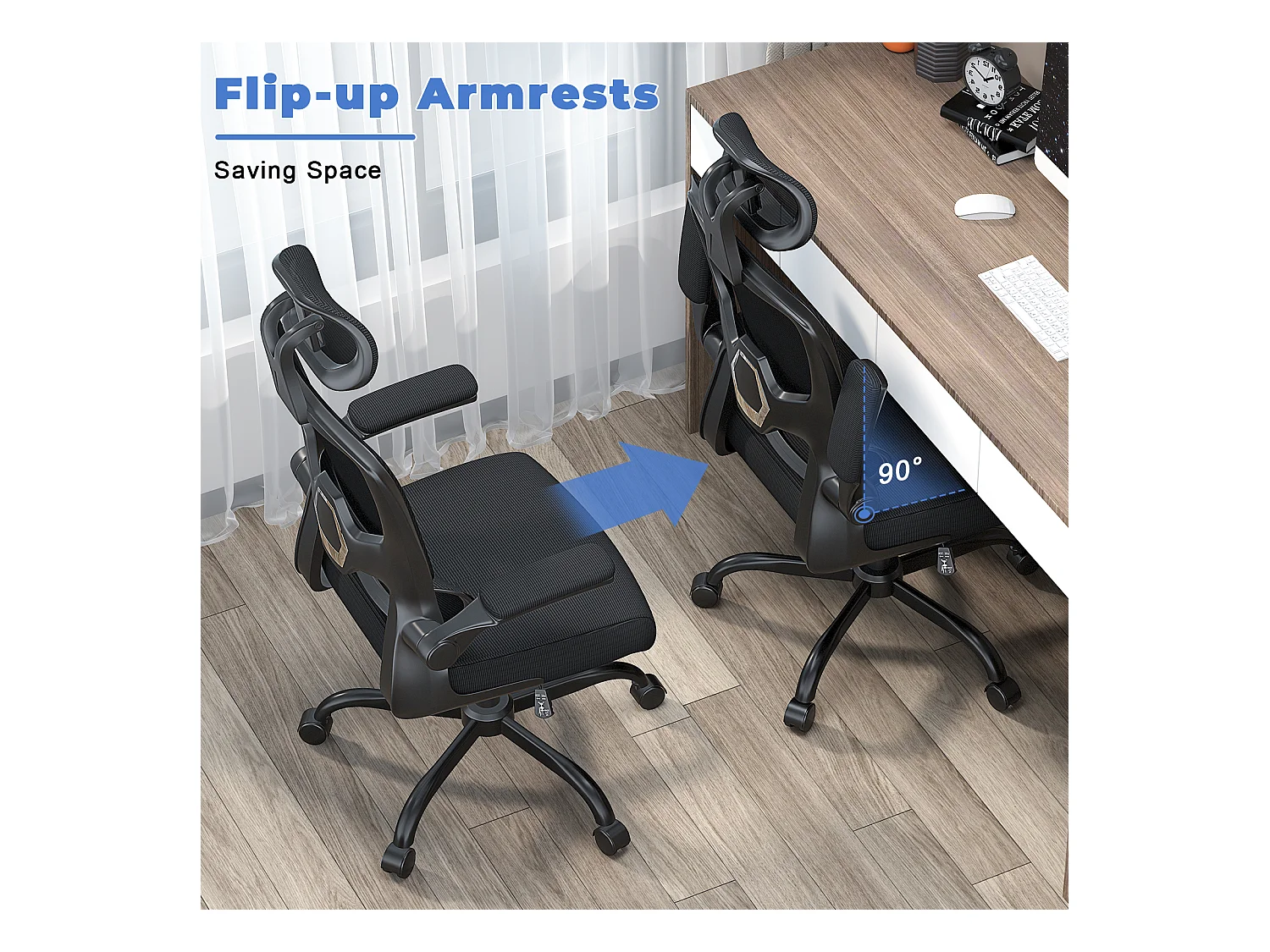 Chaise d'ordinateur pivotante avec fonction de basculement Chaise de direction pour le bureau à domicile