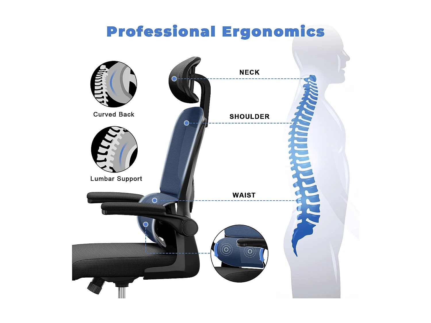 Sedia girevole per computer con funzione di dondolo Sedia manageriale esecutiva per l'ufficio di casa