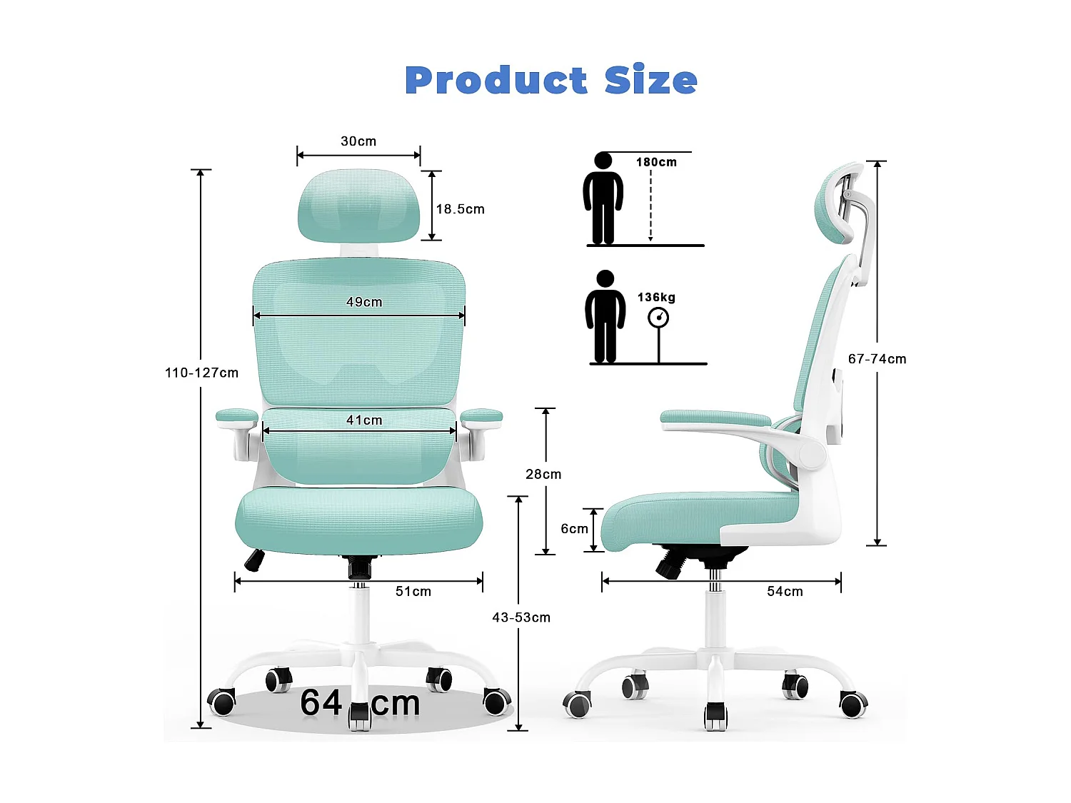 Bureaustoel met schommelfunctie Bestuurdersstoel voor thuiskantoor