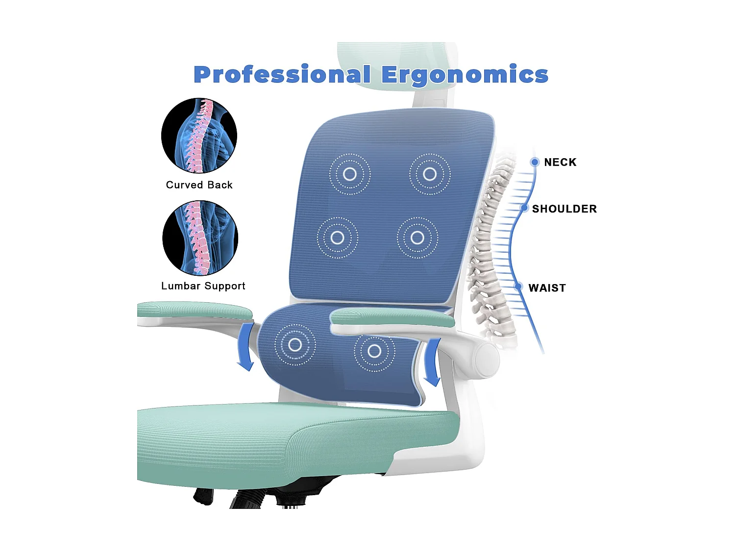Bureaustoel met schommelfunctie Bestuurdersstoel voor thuiskantoor