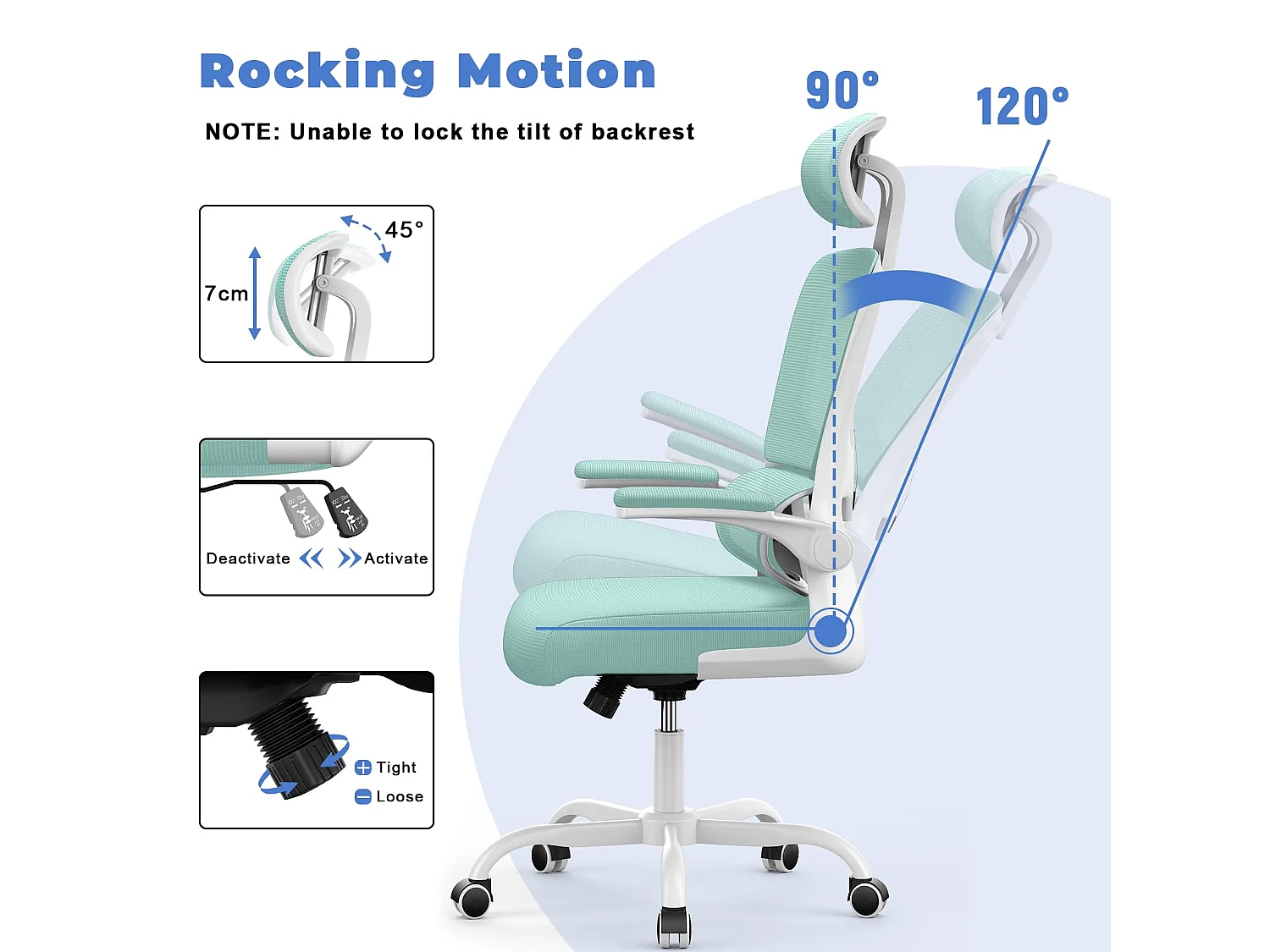 Bureaustoel met schommelfunctie Bestuurdersstoel voor thuiskantoor