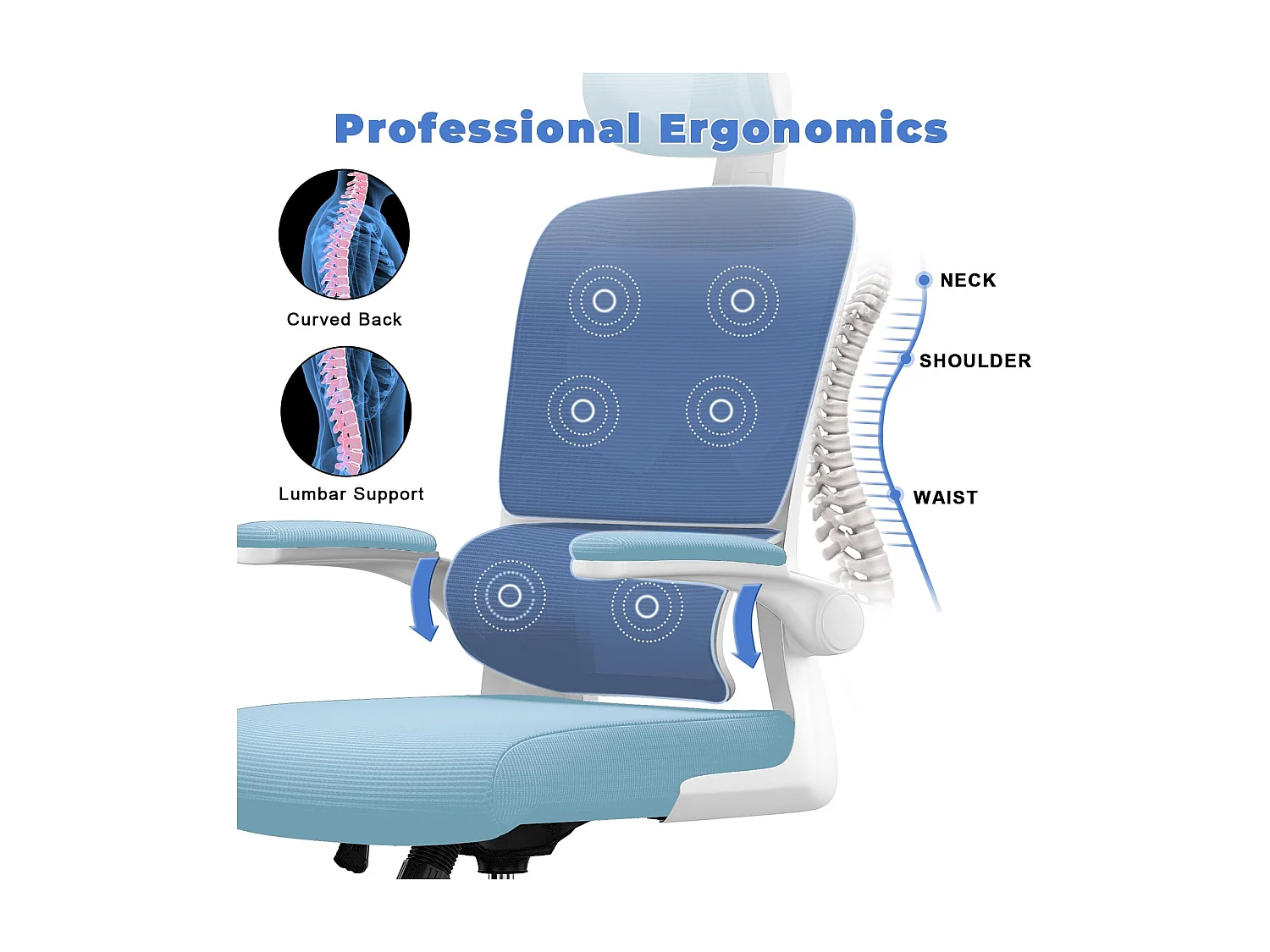 Bureaustoel met schommelfunctie Bestuurdersstoel voor thuiskantoor