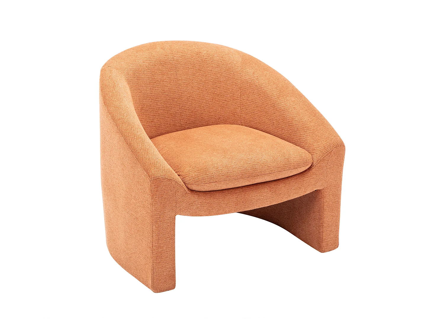 Tweezitsbank en fauteuil van terracottakleurige stof OSSANA