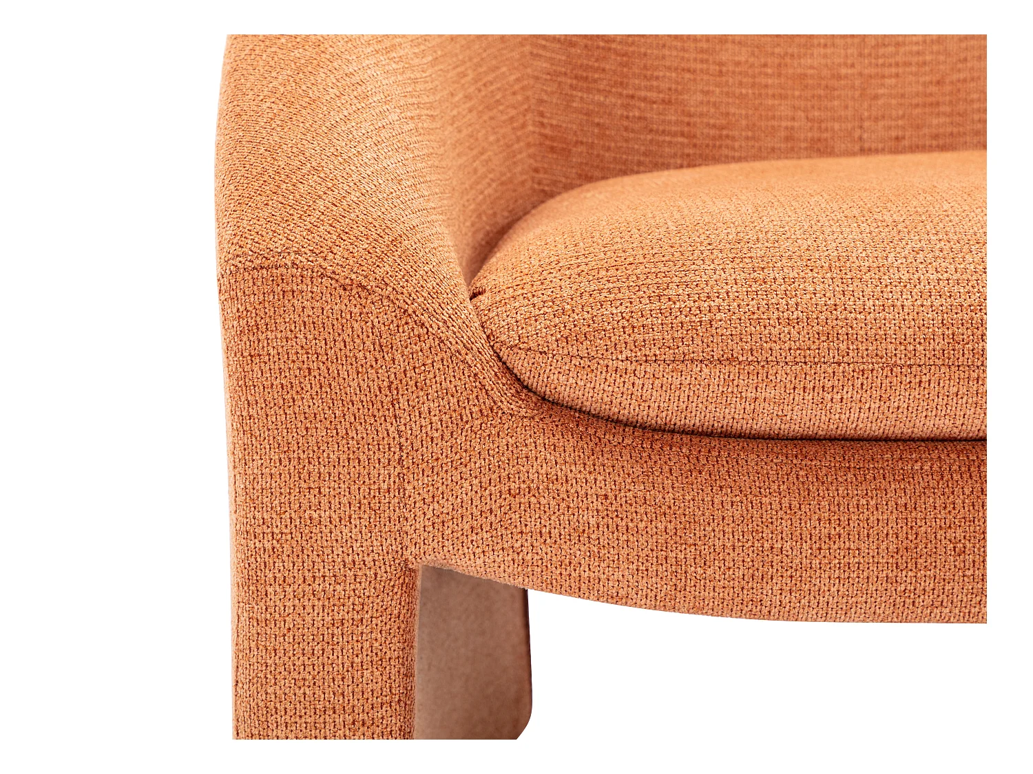 Tweezitsbank en fauteuil van terracottakleurige stof OSSANA