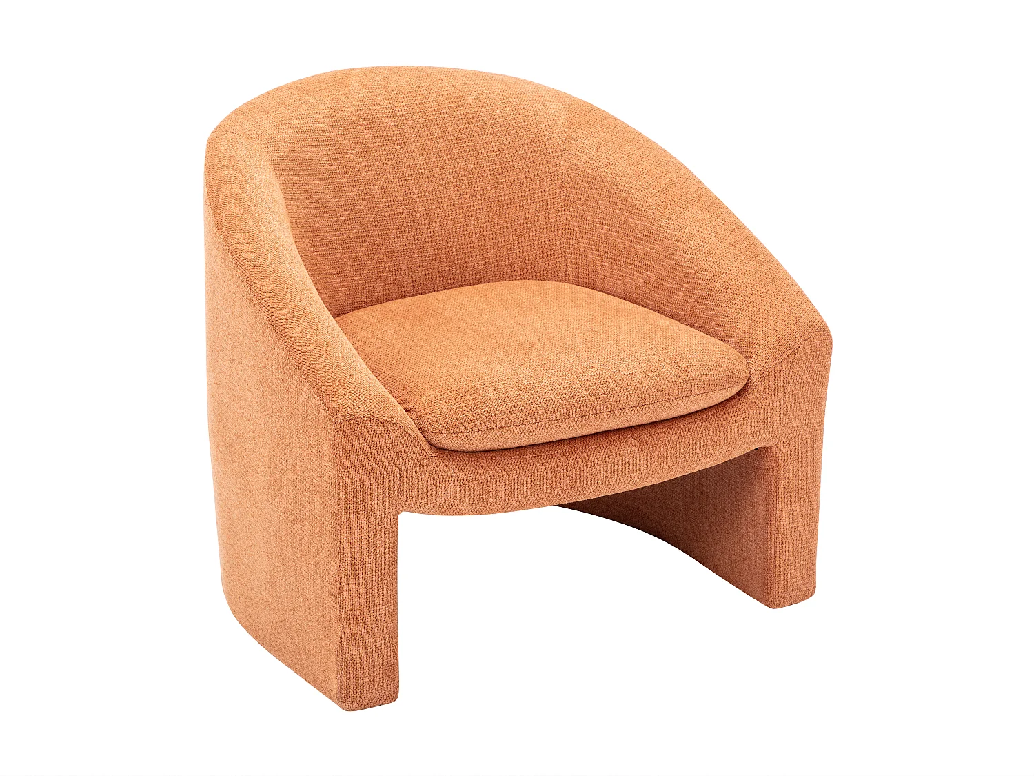 Canapé 2 places et fauteuil en tissu terracotta OSSANA