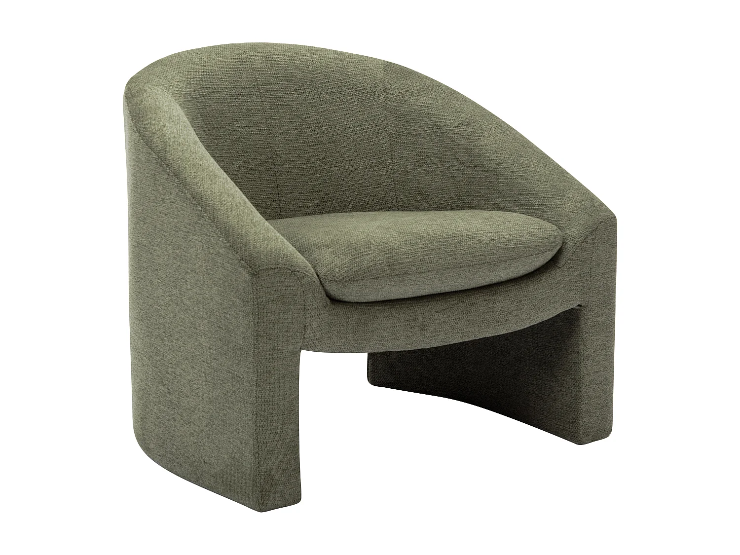 Canapé 2 places et fauteuil en tissu vert OSSANA