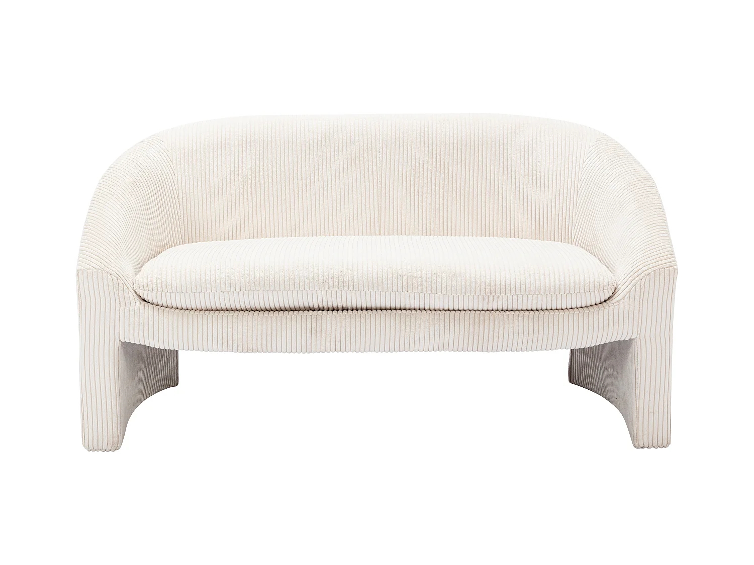 Sofa 2-Sitzer & Sessel - Cord - Cremefarben - OSSANA