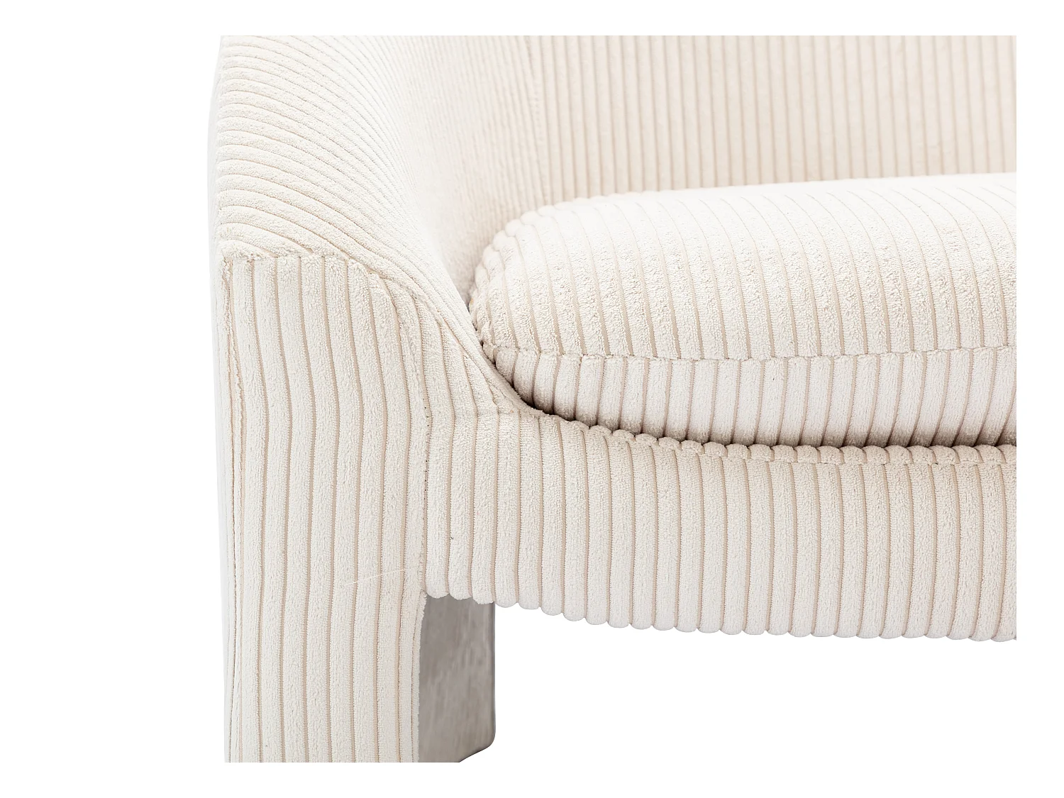 Sofa 2-Sitzer & Sessel - Cord - Cremefarben - OSSANA