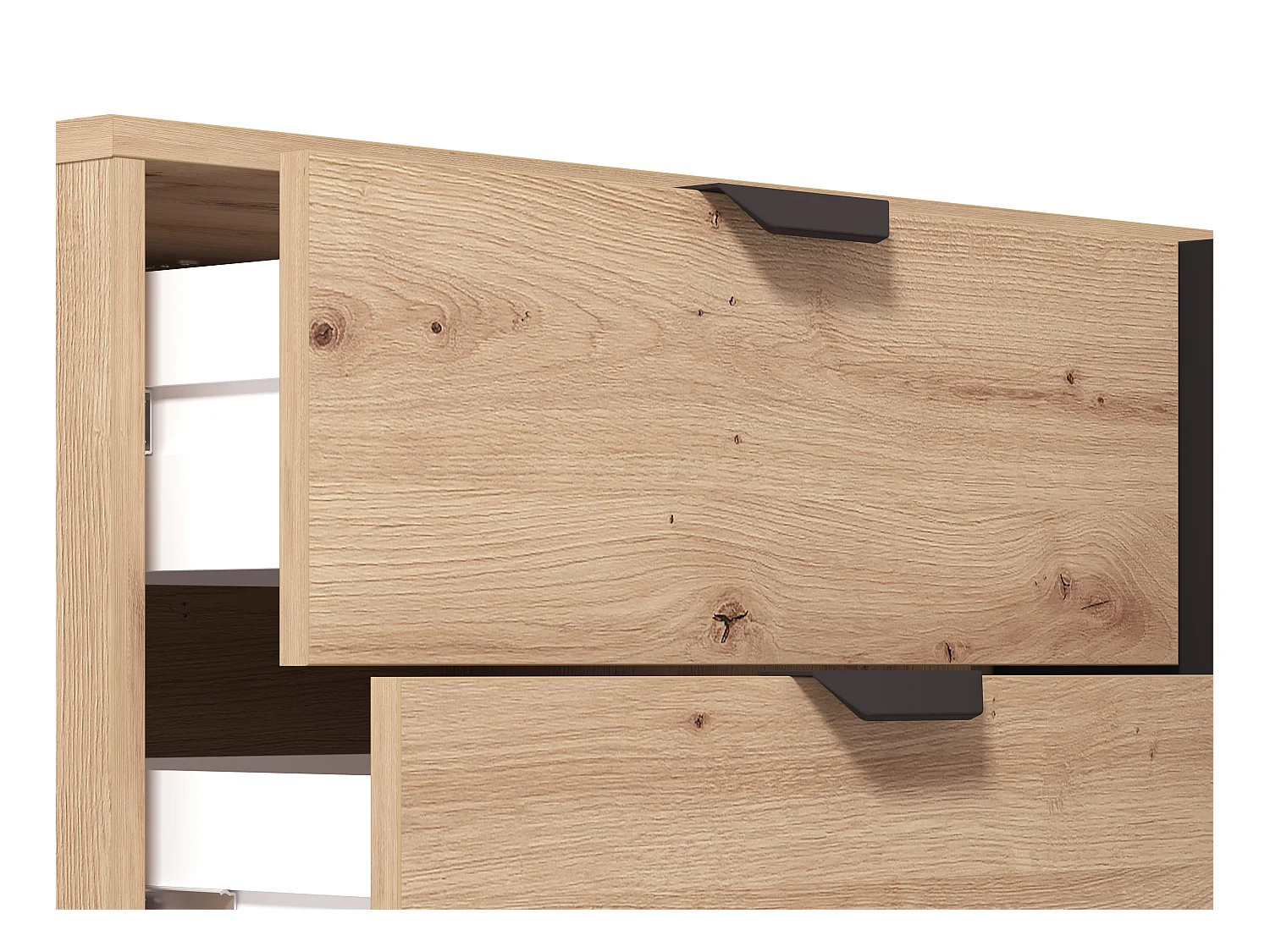Buffet con 2 puertas y 4 cajones - Natural y negro - MEVIELA