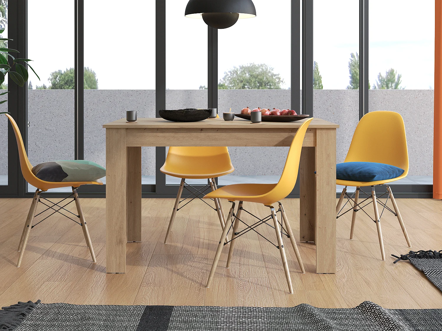 Table à manger extensible 4 à 6 personnes - Naturel clair - VENOLA